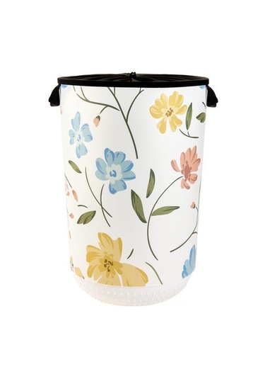 Qutu Ağzı Büzgülü Çok Amaçlı Çamaşır Sepeti - Renkli - 40 Lt Renkli