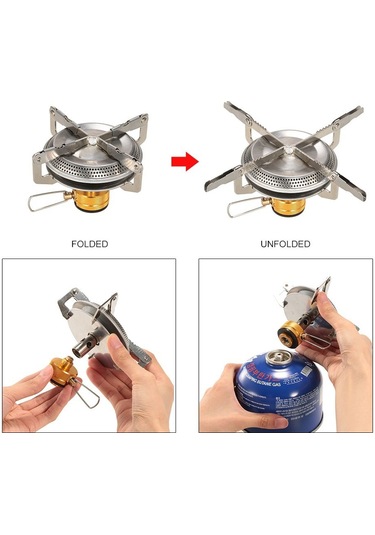 Ximistore9 Stainless Steel Çıkarılabilir Fırın, 3500w Güç, 190g Hafif, Kamp Ve Doğa Etkinlikleri İçin Taşınabilir Isıtıcı Altın - Gümüş