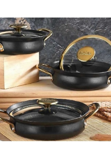 Oms Bakraç Granit Sahan Seti Siyah 3724