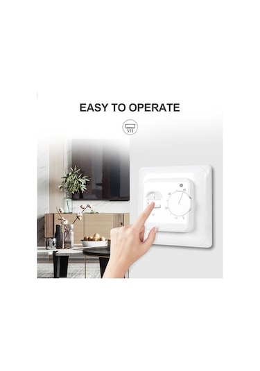 Pazly 230v Mekanik Termostat Manuel Zemin Isıtma Kontrol Cihazı Harici Sensör 5-40 C 3a