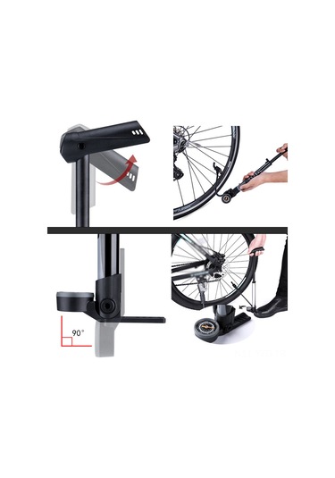 Yuntech01 Alüminyum 120psı Yüksek Basınçlı Bisiklet Pompa, Schrader-presta Valf, Canlı Basınç Göstergeli, Siyah, Taşınabilir Mini Stüdyo