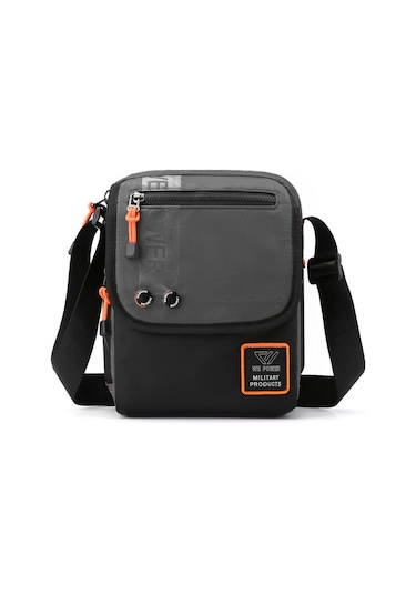 Tenfowee Erkekler İçin Pratik Nylon Askılı Çanta - Gri, Ayarlanabilir Kayışlı, Bölmeli Bölmelerle Günlük Kullanıma Uygun 21x8x26cm