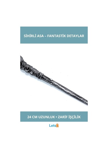 Polyester Sihirli Asa 24 Cm Mistik Tasarım Aksesuar 1 Adet