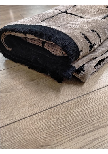 Çam Halı Bodrum Bdrr 119 Bej Özel Latex Kaymaz Tabanlı Kilim