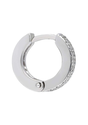 Sirius Çift Sıra Pırlanta Taşlı Halka Erkek Küpesi  0801E0071