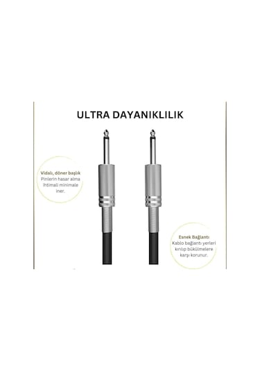 Erga Müzik Gitar Jack Kablosu 5m - Gitar Keman Kemençe Bağlama