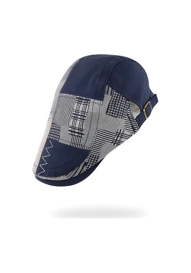 Valkyrie İtalyan Style Erkek Kasket Şapka Kanvas Asimetrik Model Ayarlanabilir Terletmez Erkek Lacivert