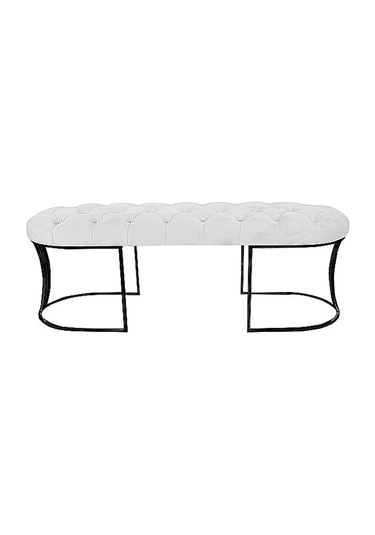 Viego Siyah Bench Puf Beyaz