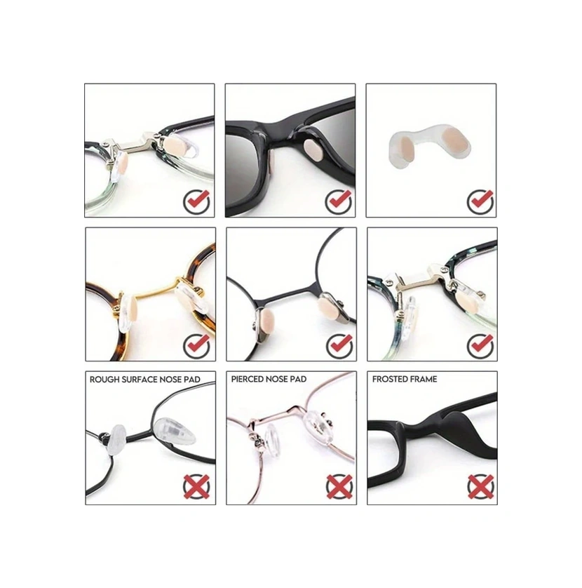 Sunshine011 20 Çift Ten Rengi Gözlük Burun Pedi - Yumuşak Köpük, Yapışkan, Kaymaz, 1.0mm, Rahat Ve Dayanıklı