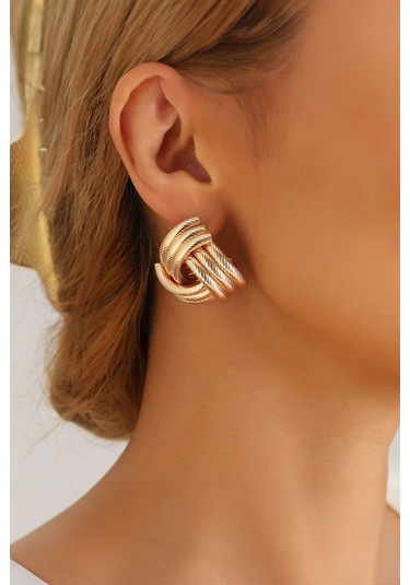 Chavin Gold Bijuteri Retro Tarz Bayan Küpe Ev19sr Gold