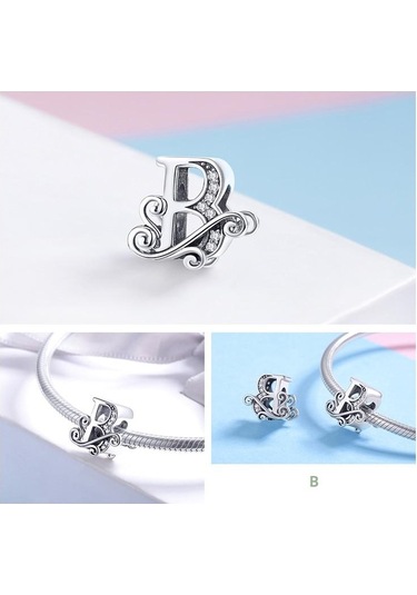 Wostu 925 Ayar Gümüş Az 26 Harfler Göz Kamaştırıcı Boncuk Fit Charm Bilezik Ve Kolye S