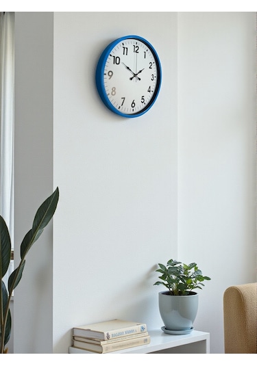 Zentime 36 Cm Mavi Dekoratif Duvar Saati çok Renkli
