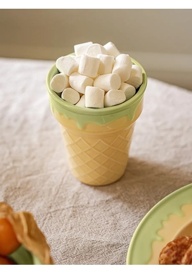 Roomi Çay Ve Kahve İçin 220 Ml Waffle Desenli Seramik Bardak 480764300 Bej