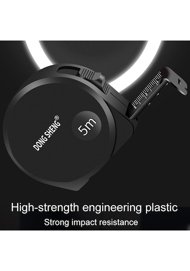 Dong Gsheng Yüksek Hassasiyetli Ev Kullanımı Çelik Yardımcı Terazi Kalınlaştırılmış Ölçüm Bandı, Model: Siyah Kabuk Beyaz Buzlu 10m X 25mm