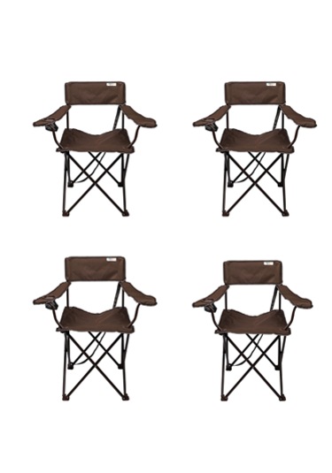 Romee Katlanır Kamp Sandalyesi - Kahverengi 4 Adet Kahverengi