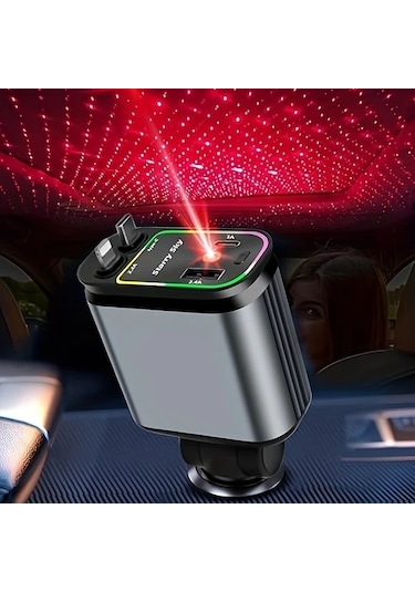 Dashanshop W&o 66w Hızlı Şarj Cihazı Metalik Gri Yıldızlı Gökyüzü Işığı Galaxy S23 S22 İphone 16 15 14 13 Plus Pro Max Android Tablet Usb C