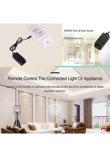 Xiyyadms Am2301 Isı Ve Nem Sensörü - Suya Dayanıklı Değil, Sonoff Th10/th16 İle Uyumlu, Akıllı Cihaz Kontrolü İçin Im160712004 Modeli