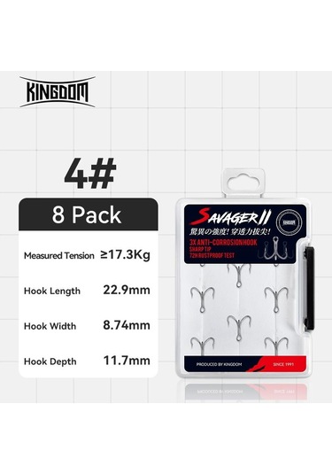 Krallık 3x Karbon Çelik Güçlü Tiz Kanca Olta Takımı Kanca Yüksek Mukavemetli Tuzlu Su Korozyon Önleyici Balıkçılık Kanca 4