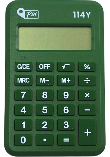 Pin 114y 8 Hane Yeşil Mini Hesap Makinesi Gke Yeşil