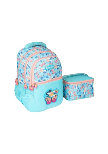 Relaxion Turkuaz Kelebek ilkokul Çantası Beslenme Çantalı 1350-22