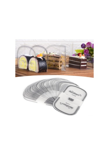 Shineyee 100 Adet Pet Mousse Kek Çevresi - Şeffaf, Su Geçirmez, Yiyecek Temelli, İngilizce Harf Desenli Yarı Dairesel Kek Sarmalama Aracı Diğer