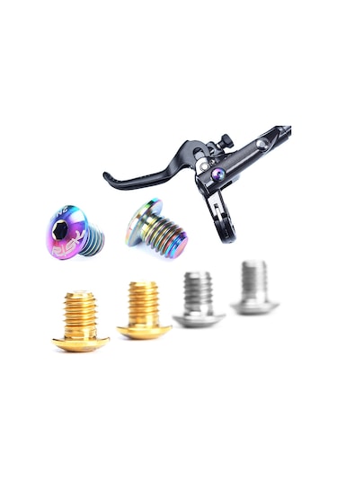 Reedark Bisiklet Hidrolik Fren Somun Seti, Titan Alyüminyum, Hafif Ve Dayanıklı, Renkli Gümüş/altın/gökkuşağı , 2 Adet