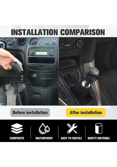 Chuangyinshop Karbon 6 İleri Alaşım Vites Topuzu Manuel Otomatik Şanzımanlar İçin Siyah