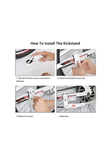 Bisiklet Arka Park Destek Ayağı Kelepçeli Alüminyum Ayak