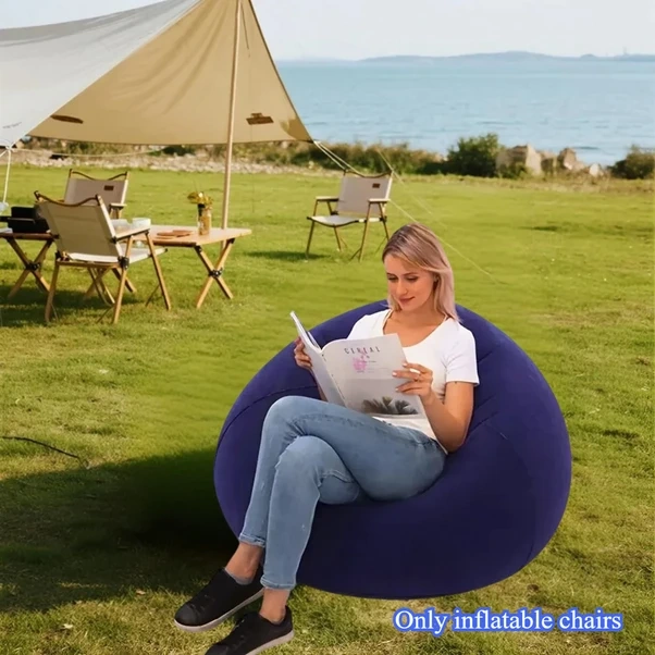 Gateesat Pembe Şişme Koltuk Pompalı - Taşınabilir Kamp Sandalyesi, Açık Kapalı Alan Pembe