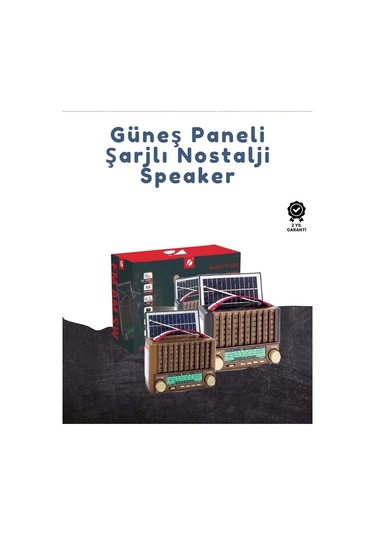 Ktf-1428 Taşınabilir Güneş Enerjili Bluetooth Radyo Hoparlör Şarjlı, Radyo, Mp3, Aux Girişli