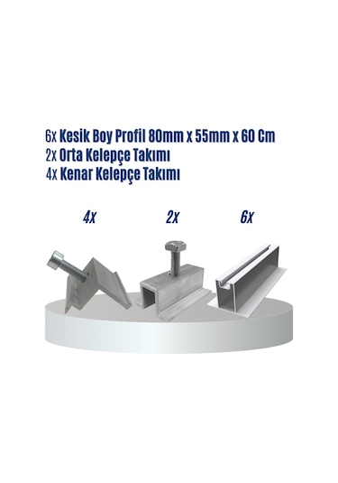 2 Panelli Trapez - Sandviç - Ahşap Çatı Üzeri Solar Montaj Seti