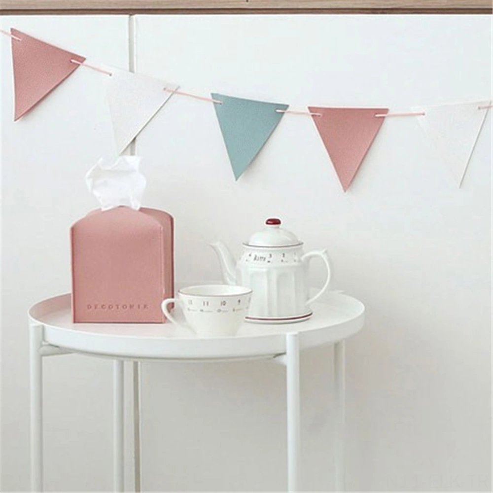 Xindoker 3 Metre Deri Askı Bayrak Seti - Piknik Ve Kamp İçin Renkli Bayraklar Pembe Seçenek Pembe