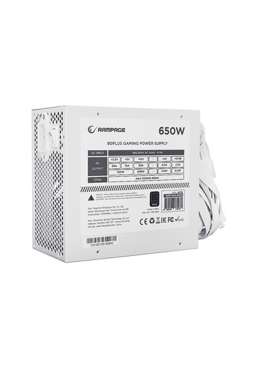 Rampage Rmp-650-80pb 650w 14cm Fan 80 Plus Bronze Aktif Pfc Güç Kaynağı Beyaz