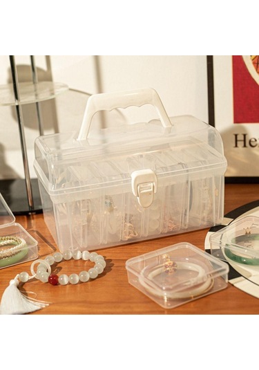 1 Adet Masaüstü Saklama Takı Saklama Kutusu Şeffaf Plastik Kasa Dayanıklı Bileklik Kutusu Şeffaf