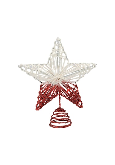 Suntek Ağacı Topper İç Mekan Kullanımı Işıklı Yılbaşı Süsleme Kırmızı 20 CM