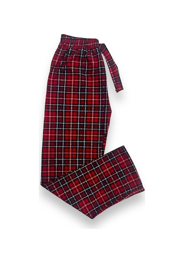 Ekose Desenli Beli Lastikli Unisex Pijama Altı Ekose5