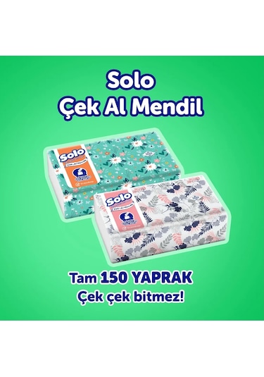 Solo Çek Al Mendil Desenli 150 Li X 2 Paket
