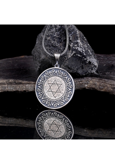 Hz Sleyman Mührü Model 925 Ayar Gümüş Kolye