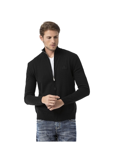 Cp282 Ultimate Zip Luxe Knit Men Sweater Siyah