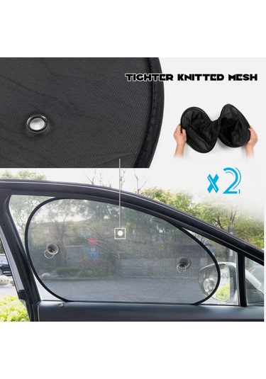 Araç Arka Yan Cam Güneşlik Vantuzlu Oto Perde Seti Araç Perdesi