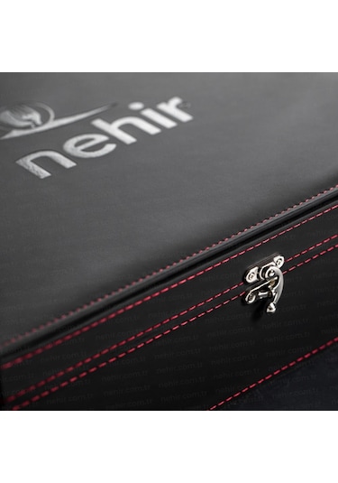 Nehir Safir Sade 12 Kişilik 84 Parça Deri Kutulu Çatal Kaşık Bıçak Takımı