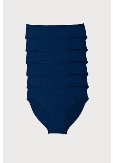 Malabadi Kadın Lacivert 6 Lı Paket Modal Dar Kalıp Ara Bel Slip Külot 187 Lacivert