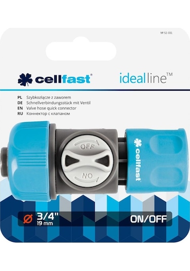 Cellfast Ideal Vanalı Hızlı Hortum Bağlantı Aparatı 3/4" 19mm