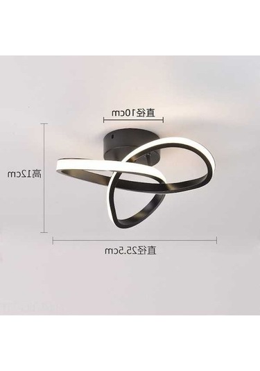 Opulentliving 110v Siyah 3 Yapraklı Tavan Lambası - Sıcak Işık, Koridor & Yatak Odası İçin Optimal Kullanım Siyah