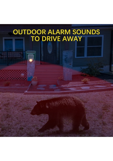 Geeksen Güneş Enerjili Ultrasonik Alarm, 129 Db Sesli Ve Işıklı Uyarı, Ip55 Su Geçirmez, 8 Metre Algılama