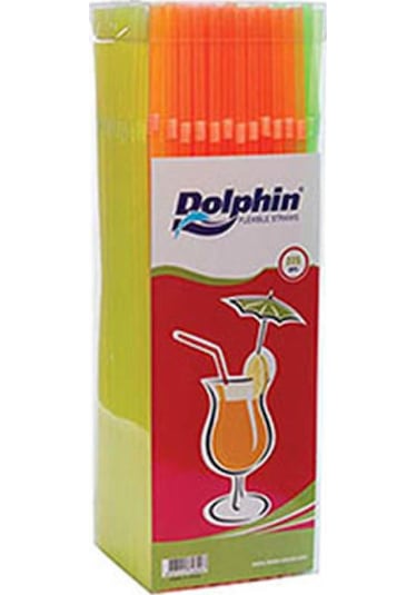 Dolphin Fosforlu Pipet - Körüklü - Turuncu Pembe Yeşil Sarı