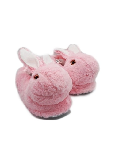 Mergenshoes Unisex Hayvanlı Tavşanlı Panduf Pembe Pembe