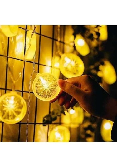 Dancemonkey Usb Limon Dilimli Led Işık Zinciri - Su Geçirmez Dekoratif Sarı Aydınlatma Sarı