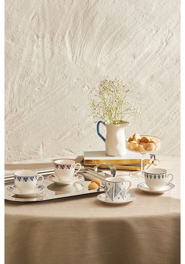 Emsan Estrella New Bone 6 Kişilik Kahve Fincan Takımı 90 ML Lacivert