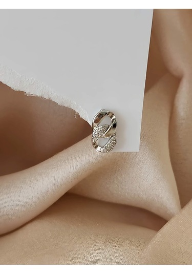 Eva Takı Store Gurmet Zincir Model Kıkırdak Tragus Helix Piercing Gümüş Renk Küpe Gümüş